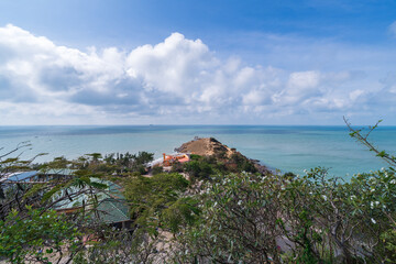 Vung Tau is a famous coastal city in the South of Vietnam. Vung Tau city aerial view in the morning, Vung Tau is the capital of the province since the province's founding. Travel concept