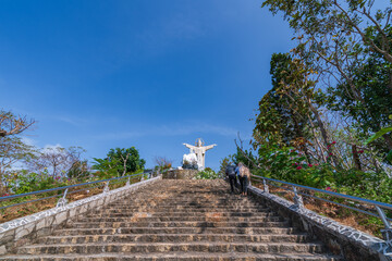 Vung Tau is a famous coastal city in the South of Vietnam. Vung Tau city aerial view in the morning, Vung Tau is the capital of the province since the province's founding. Travel concept