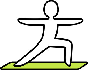 Yoga warrior pose doodle icon
