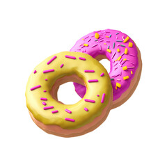 donut isolated on transparent background - donut Illustration - vanilla donut on transparent background - Generative AI
