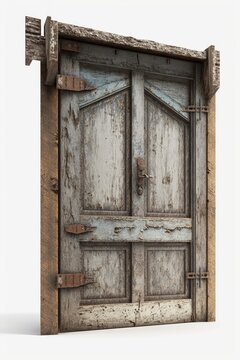 Illustration of an isolated old door - Created with Generative AI