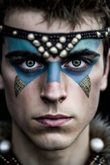 Fierce warrior with warpaint.