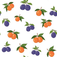 Pattern of plums and apricots