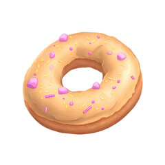 donut isolated on transparent background - donut Illustration - vanilla donut on transparent background - Generative AI