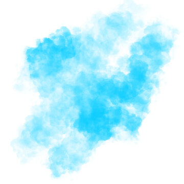 Abstract Cloud/Smoke Design in Blue Watercolor Gradient © Diyanart