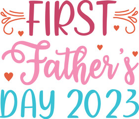 Happy Father's Day Typographic Quotes for Print on Demand Business. Colorful Graphics on White Background for Clothing and Apparel Industry.