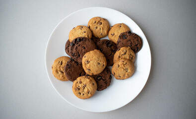 chocolate chip cookies on plate