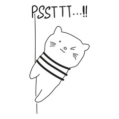 Cute cat astronaut hand drawn for t shirt design