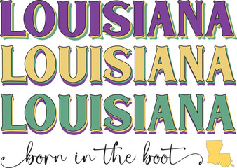 Mardi Gras Vector Design for Sublimation Print . Cute Colorful Typographic Illustration for Print on Demand Business. Ready to Print elements for T-Shirt and other Clothing.