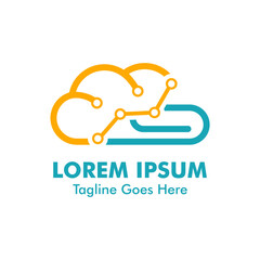 cloud logo and paperclip symbol