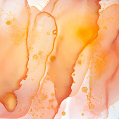 Orange watercolor background. Orange alcohol ink texture background created with Generative AI