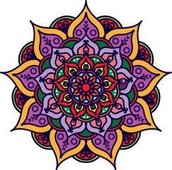 Flower mehndi pattern for Henna drawing and tattoo.Mandala coloring book simple and basic for beginners, seniors and children. 
