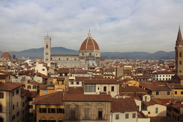 Fototapeta na wymiar Panorama view of The Duomo and the old town in Florence, Italy