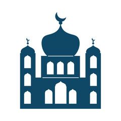 blue color mosque facade
