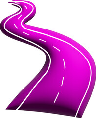 3d purple road