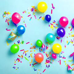 balloons and confetti