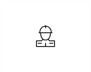 Fototapeta premium worker line icon