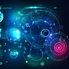 Obraz premium realms abstraction- futuristic tech