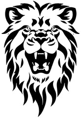 Fototapeta na wymiar black and white of lion shape