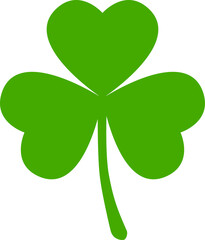 Basic Green Clover or Shamrock or Trefoil Symbol Icon. Vector Image.