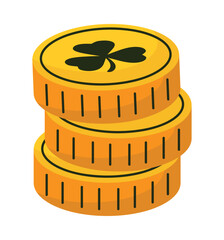 golden coins with clover