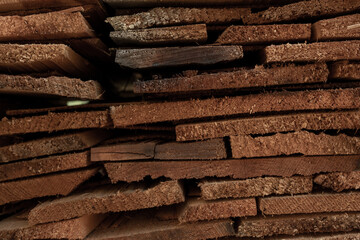 Close Up End Grain of Cedar Shingles
