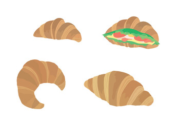 クロワッサンのイラストセット