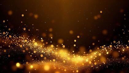 Abstract Golden Glitter Wave Background