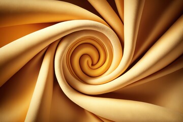Fabric yellow cotton swirl, texture, generative ai
