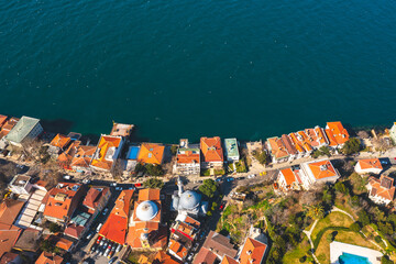 Drone View of Istanbul Bosphorus Bridge from Kuzguncuk Istanbul