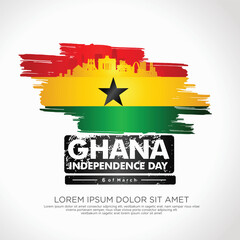 Ghana independence day greeting card template