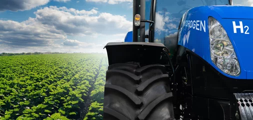 Photo sur Plexiglas Tracteur Hydrogen fuel cell agricultural tractor. Concept