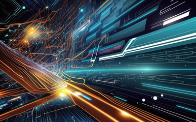 High-tech technology colorful background