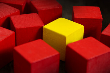 concept of uniqueness , wood block difference color