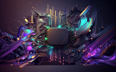High-tech technology colorful background