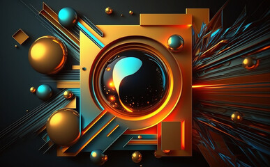 Fototapeta premium High-tech technology colorful background