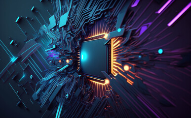 High-tech technology colorful background