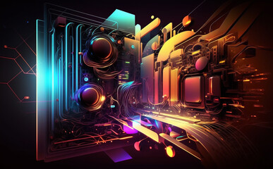 High-tech technology colorful background