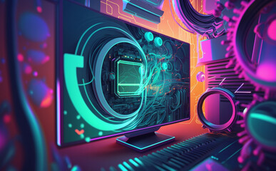 High-tech technology colorful background