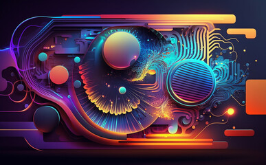 High-tech technology colorful background