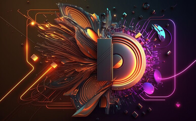 High-tech technology colorful background