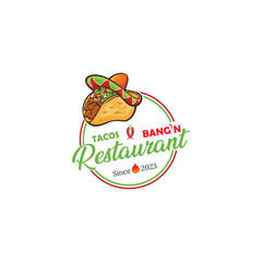 hot tacos logo vector illustration
