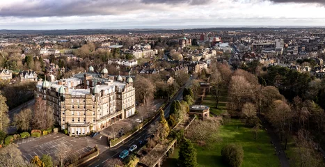 Gordijnen Aerial view of Victorian architecture in the Yorkshire Spa Town of harrogate © teamjackson