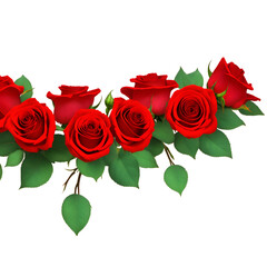bouquet of red roses - red roses on white background - red flowers - Generative AI