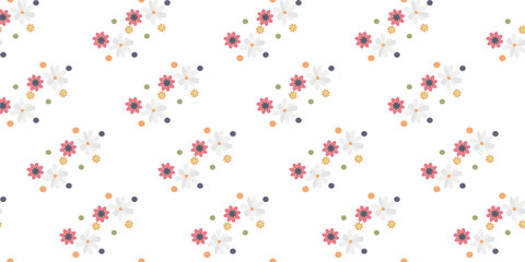 Seamless field flowers in gentle colors. For textiles. baby clothes. Printing on fabric
