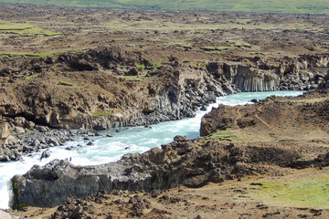 Iceland Aldeyjarfoss Waterfall