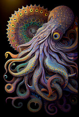 Obraz premium Generative AI abstract render of an octopus