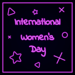 International Women's day Neon Signs purple