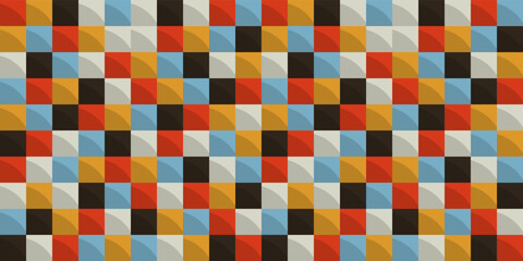 Colored squares, in the form of tiles. Print seamless and vector for fabric, textile, pillows, notebooks, packaging, interior, design.