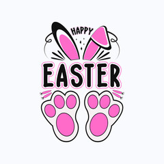 Happy Easter Beautiful Hand drawn calligraphy and brush pen lettering. Design for holiday greeting card and invitation of the Happy Easter day.